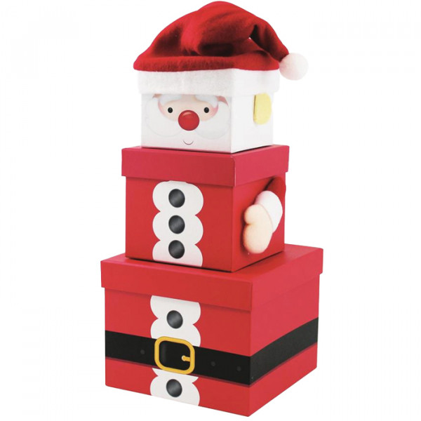 Santa Christmas Stack Gift Boxes for holding Christmas gifts and
